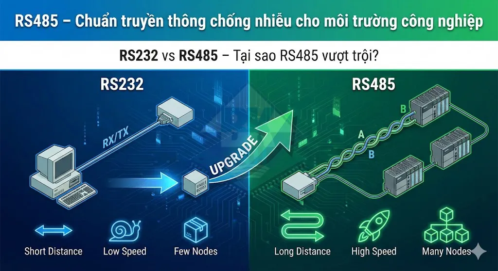 So sánh RS232 và RS485