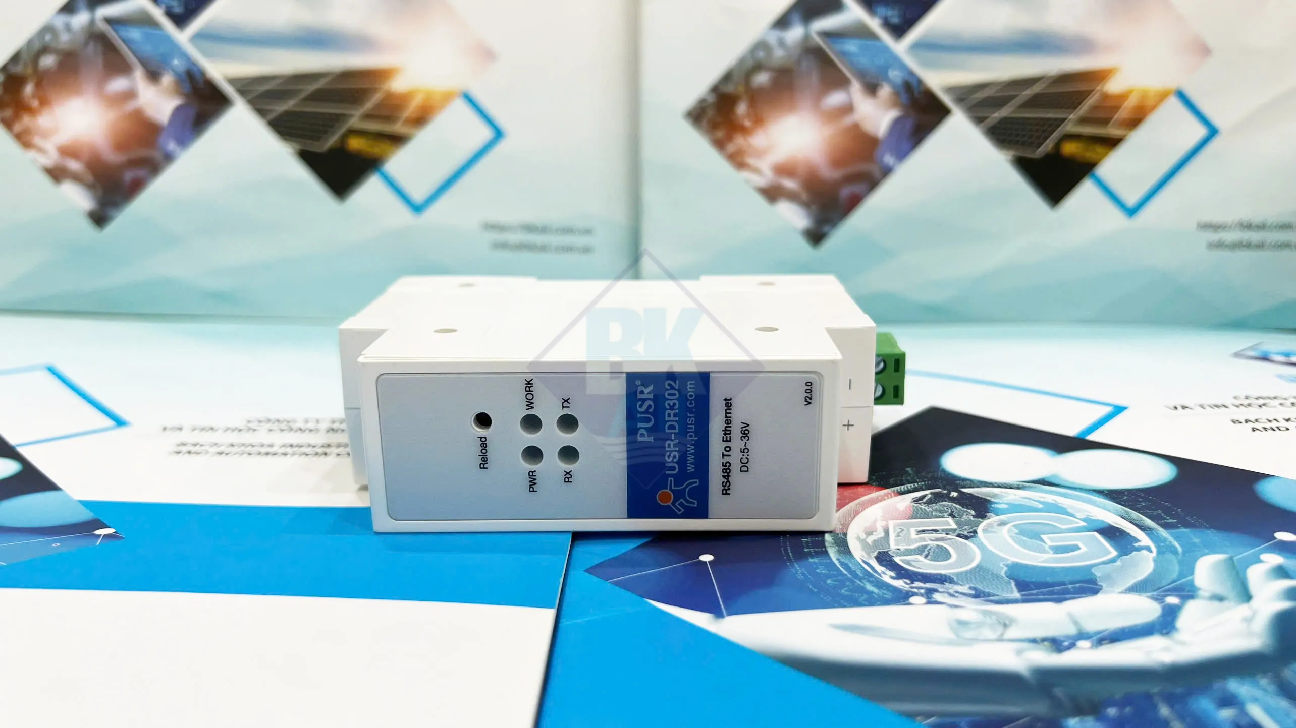 USR-DR302 Modbus Gateway DIN-rail chuyển đổi RS485 sang Ethernet