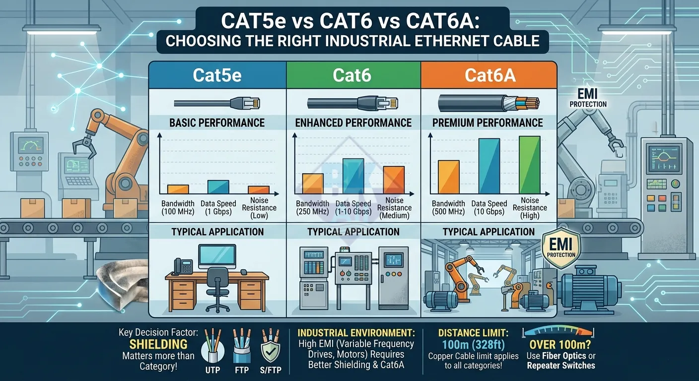 cat5e vs cat6 vs cat6a cap ethernet cong nghiep