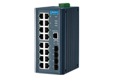 EKI-2720G-4F-AE:  Switch công nghiệp hỗ trợ 16 cổng Ethernet tốc độ 10/100/1000Base-T(X) và 4 cổng SFP