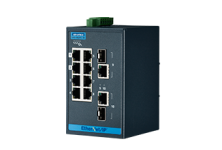 EKI-5629C-EL: Switch công nghiệp 8 cổng Fast Ethernet + 2 cổng kết hợp Gigabit/SFP, hỗ trợ EtherNet/IP