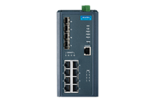 EKI-7712E-4FP:  8FE PoE and 4G SFP Managed Ethernet Switch, IEEE802.3af/at, 46~57VDC