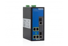 IPS716-2GC-4POE: Switch công nghiệp 6 cổng với 2 cổng gigabit kết hợp (SFP hoặc RJ45)  và 4 cổng 100M PoE, Layer 2 