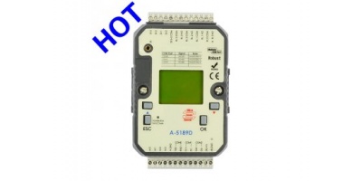 A-5189D: Module điều khiển PLC 4DI/4AI/4DO, hỗ trợ RS232, RS485, USB.