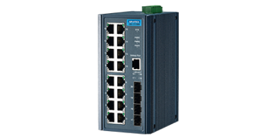 EKI-2720G-4F-AE:  Switch công nghiệp hỗ trợ 16 cổng Ethernet tốc độ 10/100/1000Base-T(X) và 4 cổng SFP