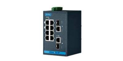 EKI-5629C-EL: Switch công nghiệp 8 cổng Fast Ethernet + 2 cổng kết hợp Gigabit/SFP, hỗ trợ EtherNet/IP
