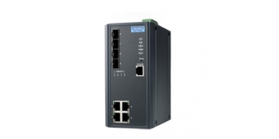 EKI-7708E-4FI: Switch công nghiệp hỗ trợ 4 cổng Fast Ethernet RJ45 + 4 cổng Gigabit SFP, -40~75℃ 