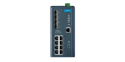 EKI-7712E-4FP:  8FE PoE and 4G SFP Managed Ethernet Switch, IEEE802.3af/at, 46~57VDC