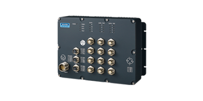 EKI-9512DP-LV:   EN50155 IP67 M12 12FE Managed Ethernet Switch with 8 PoE ports, 24~48VDC