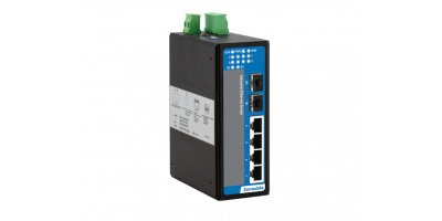 IES206-2GF:  Switch công nghiệp hỗ trợ 2 cổng Quang tốc độ 1000Base-F(X) và 4 cổng Ethernet 10/100Base-T(X) (RJ45)