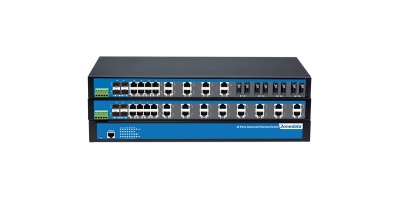 IES1028-4GS-2F: Switch công nghiệp hỗ trợ 4 cổng Quang tốc độ 1000Base-SFP, 2 cổng Quang tốc độ 100Base-F(X) và 22 cổng Ethernet tốc độ 10/100Base-T(X) (RJ45)