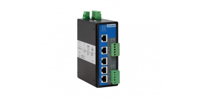 IES615-1F-2DI(3IN1):  Switch công nghiệp hỗ trợ 4 cổng Ethernet tốc độ  10/100Base-T(X), 2 cổng 3IN1 Serial và 1 cổng Quang tốc độ 100Base-FX