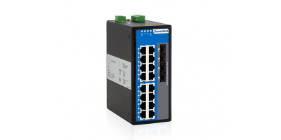 IES7120G-4GS:  Switch công nghiệp hỗ trợ 16 cổng Ethernet tốc độ 10/100/1000Base-T(X)(RJ45) và 4 cổng SFP tốc độ 1000 Base-SFP