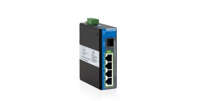 IPS2000G Series:  Switch công nghiệp 1 cổng gigabit copper/fiber port và 4 gigabit PoE copper, Layer 2 Unmanaged PoE 