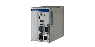 UNO-1252G:   Intel® Quark Micro Din-Rail Controller w/ 2 x LAN, 2 x mPCIe, 2 x COM, 8 x DI/O, 2 x USB, 1 x 1GB microSD card, 1 x SIM