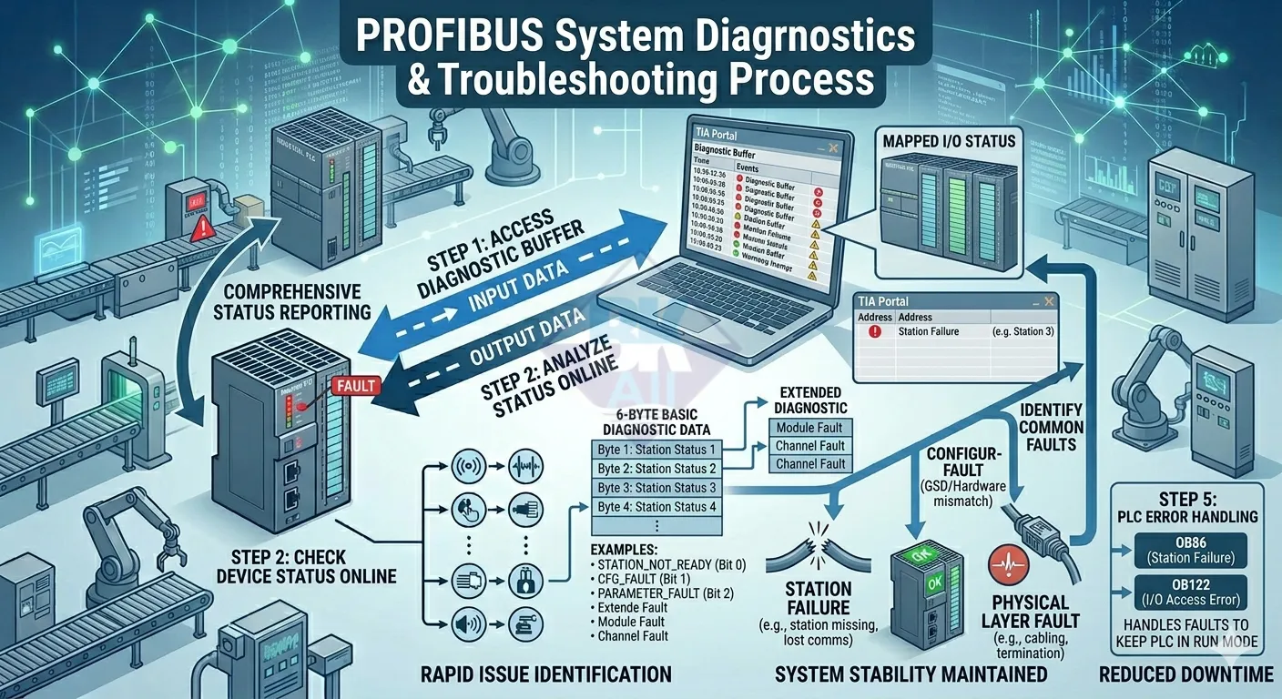 diagnostic profibus doc loi trong plc siemens
