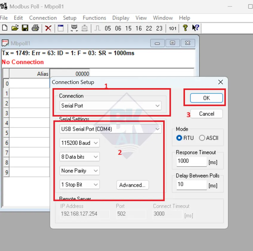 Giả lập Modbus RTU Master