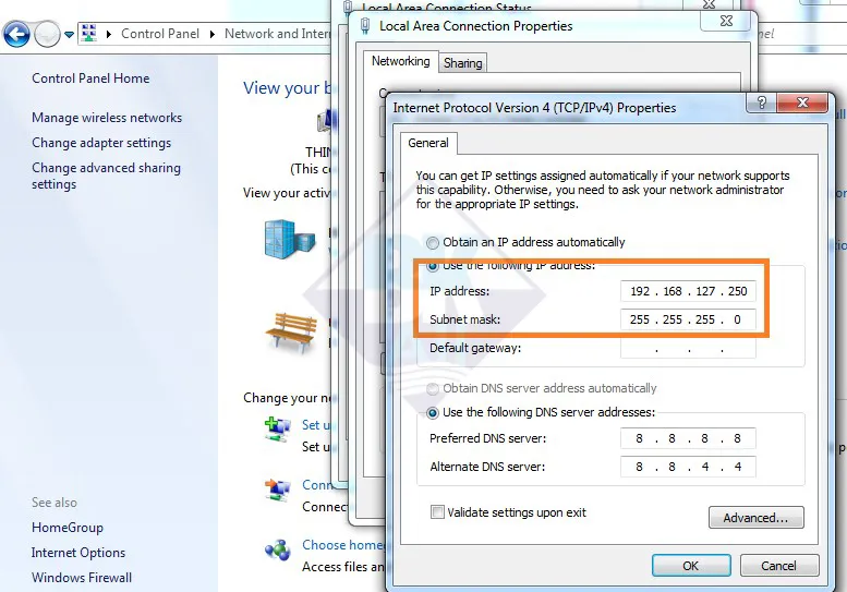 Cấu hình IP máy tính để truy cập MGate MB3180