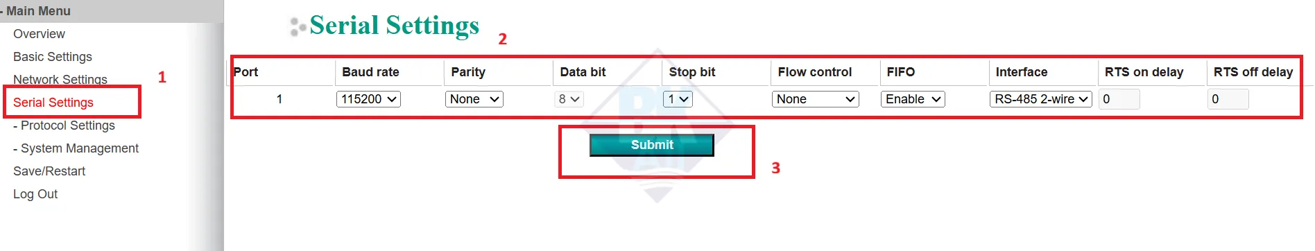 Cấu hình RS485 trên MGate MB3180