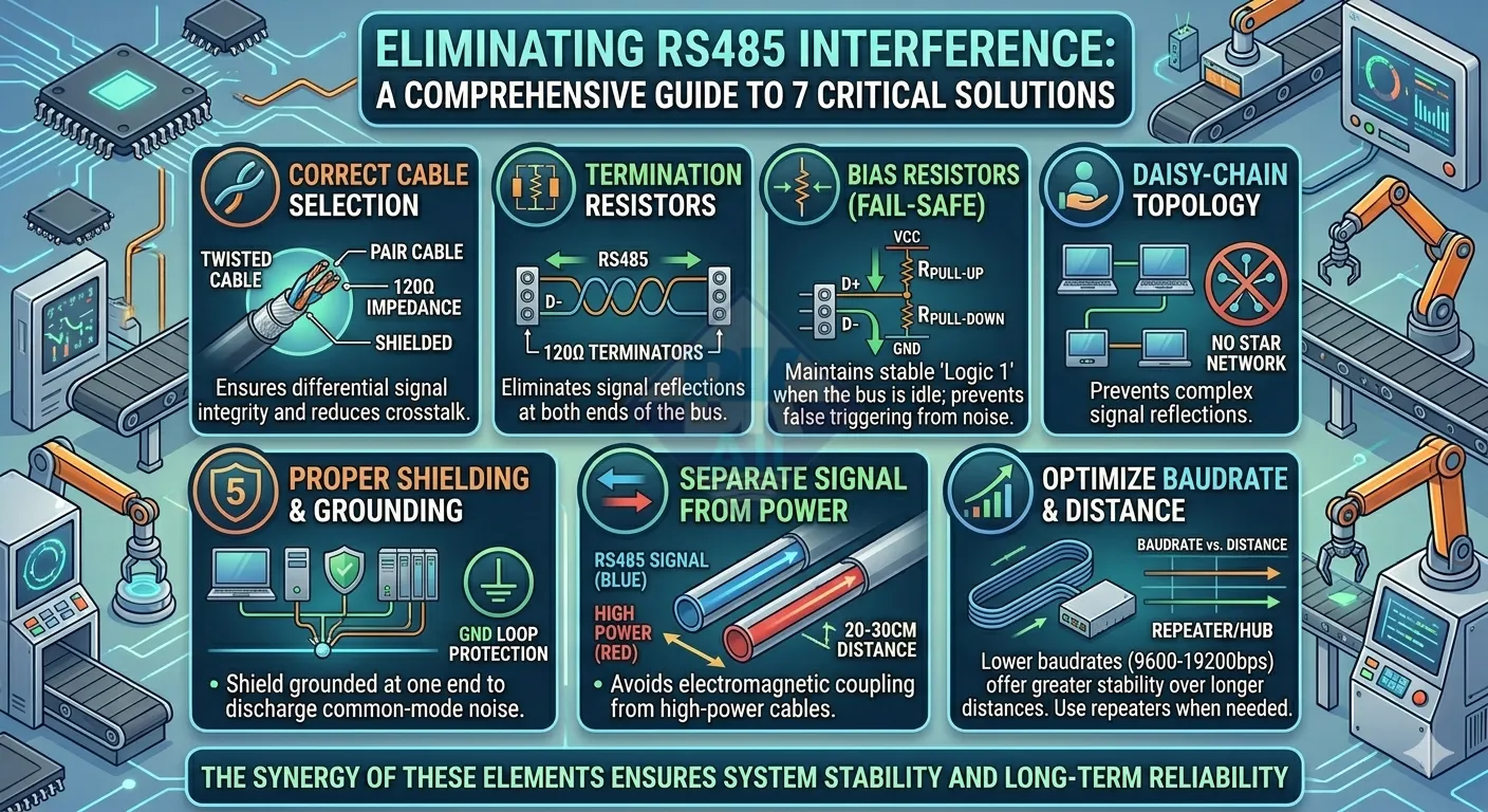 rs485 bi nhieu nguyen nhan cach xu ly