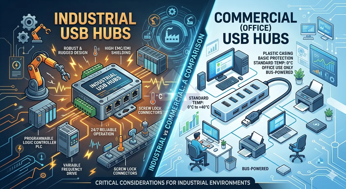 so sanh usb hub cong nghiep va usb hub van phong