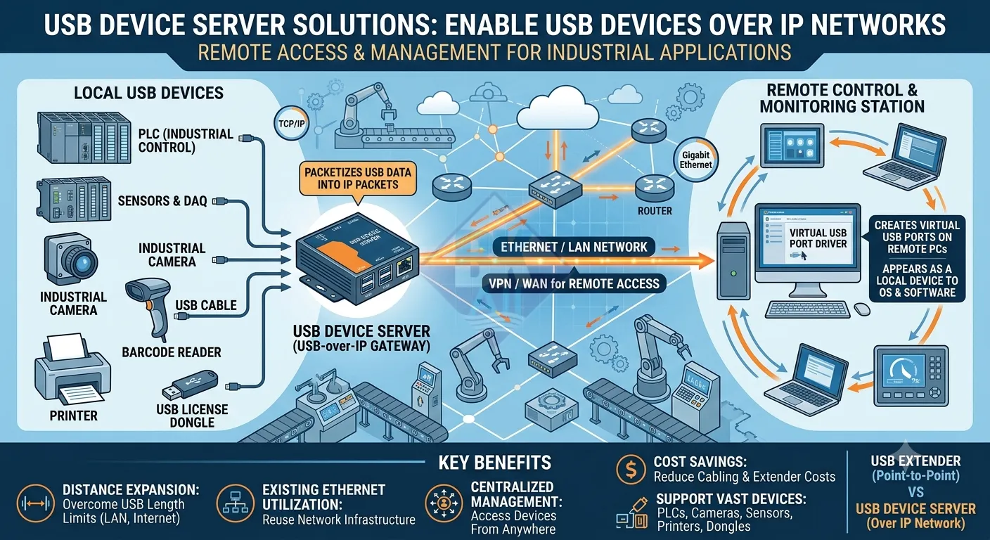 usb device server la gi usb over ip ethernet
